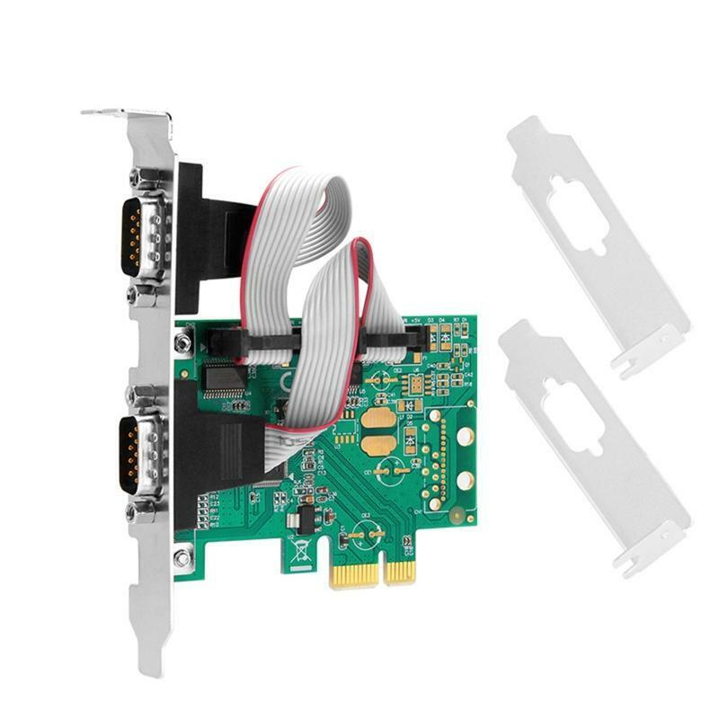 RS232 PCI Express PCIe to 2 Serial DB9 Adapter Card 2.5Gb/s 1000kbps RS-232 Fast