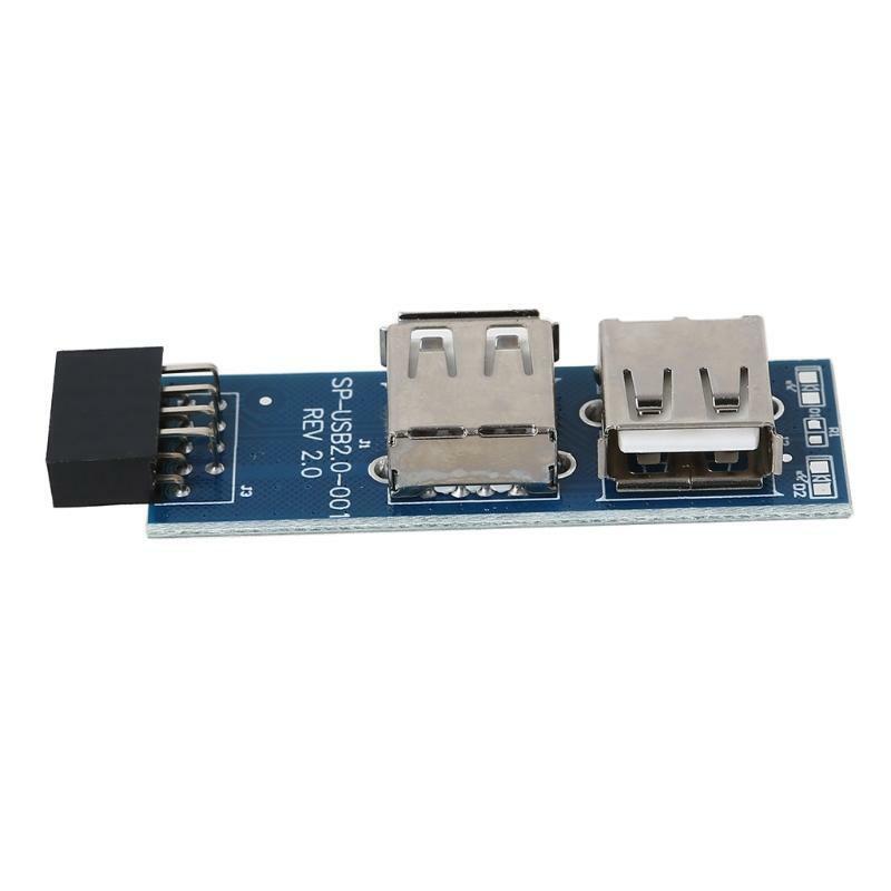 Motherboard 9PIN to 2 port USB2.0 Adapter Connect USB devices Compat with USB1.1