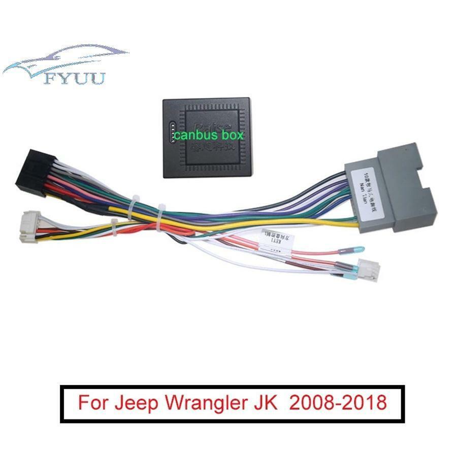 16 Pin Android Radio Cable Wire Harness with Canbus For Jeep Wrangler JK 2008-18