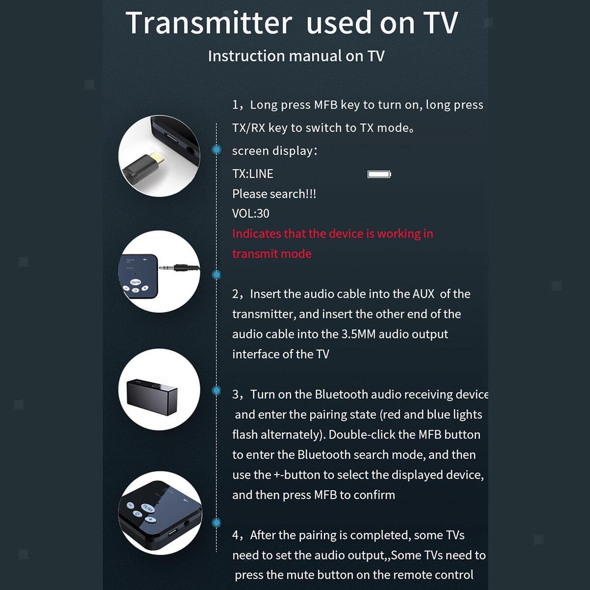 2-In-1  5.0 Transmitter and Receiver Low Latency 3.5mm Audio Adapter