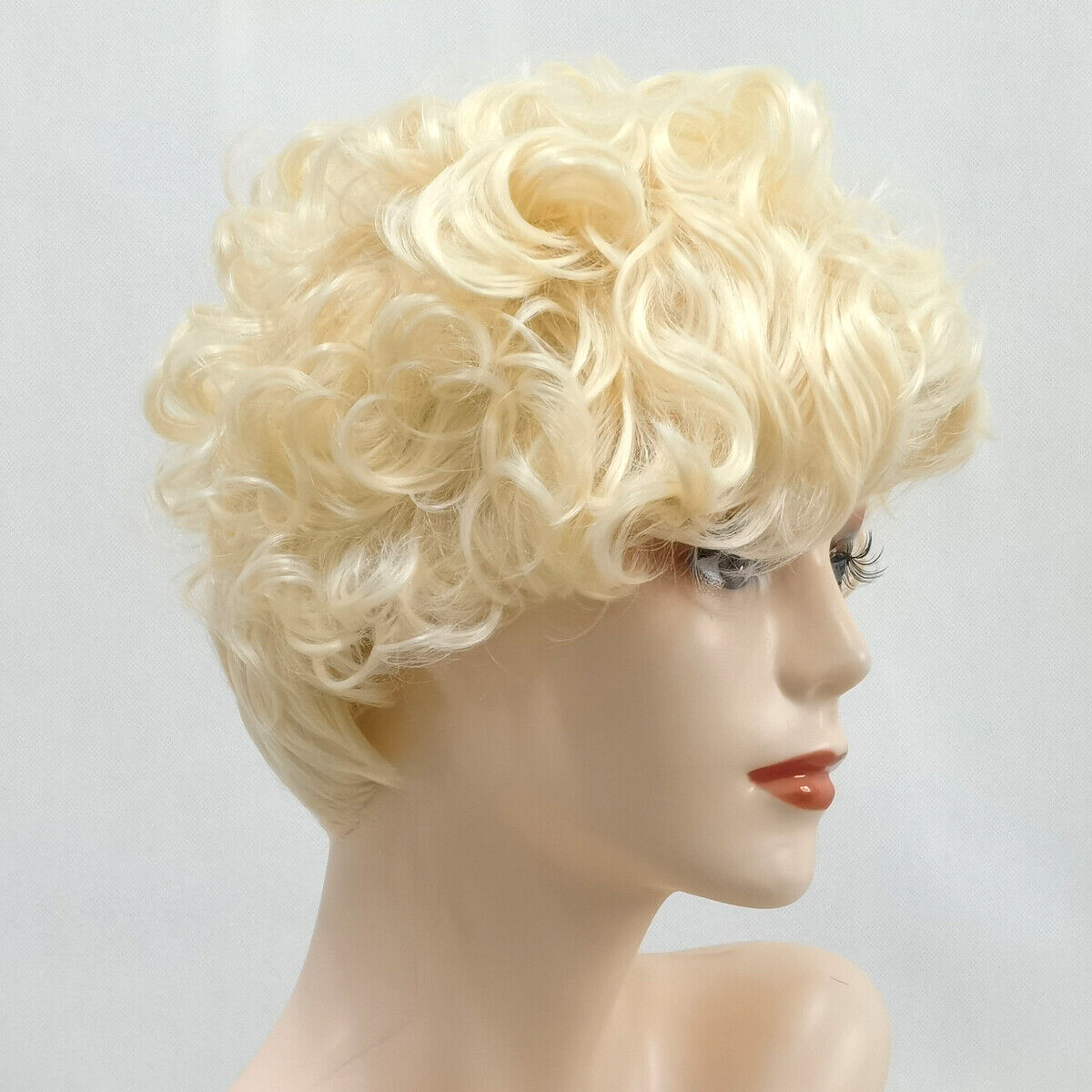 Short Platinum Blond Afro Curly Pixie Cut Wig Synthetic Hair for Women Party Wig