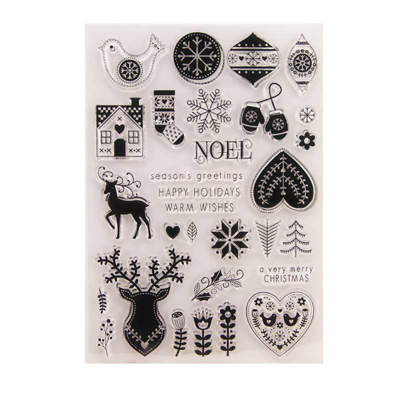 Christmas Silicone Clear Stamp Cling Seal DIY Scrapbook Embossing Album Decor