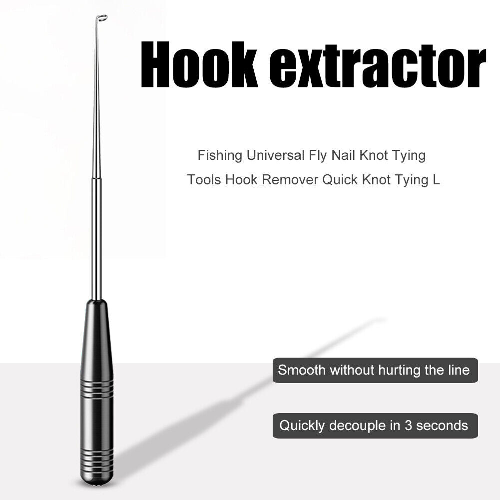 Fishing Fly Nail Knot Tying Tyer Tool Hook Remover Fishing Tackle (Black)