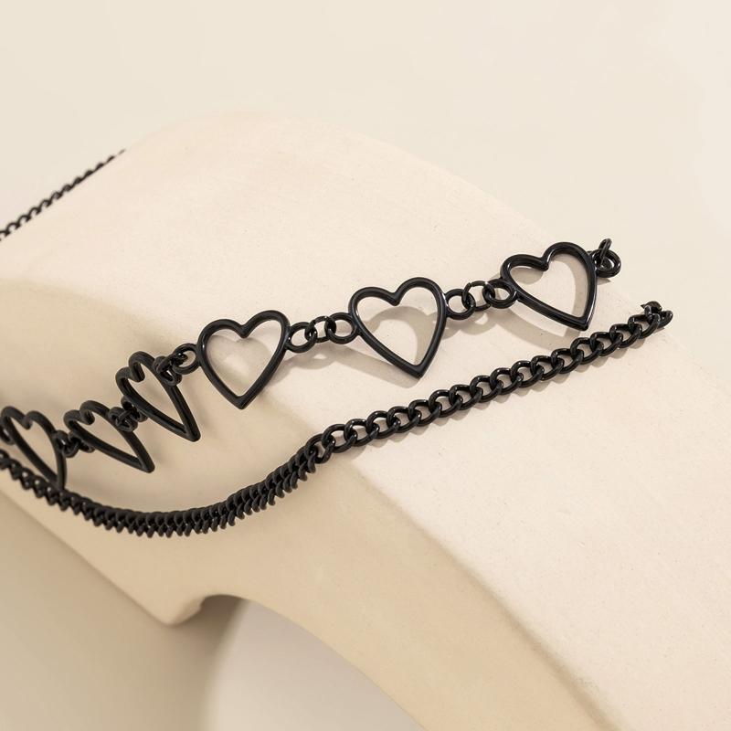 Heart Necklace Choker Goth Choker Chain Necklace Punk Clavicle Chain