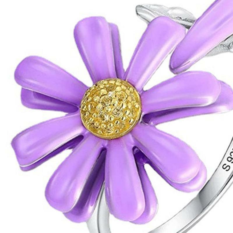 Ins Rotatable Daisy Ring Fidget Anxiety Relief Ring Best Party Gifts for Women