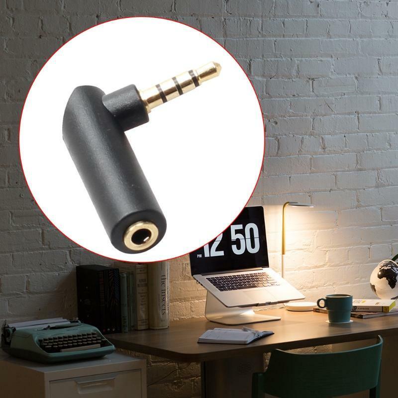 Right Angled 3.5mm Angle Male to Female Headphone Stereo Audio Adapter Connector