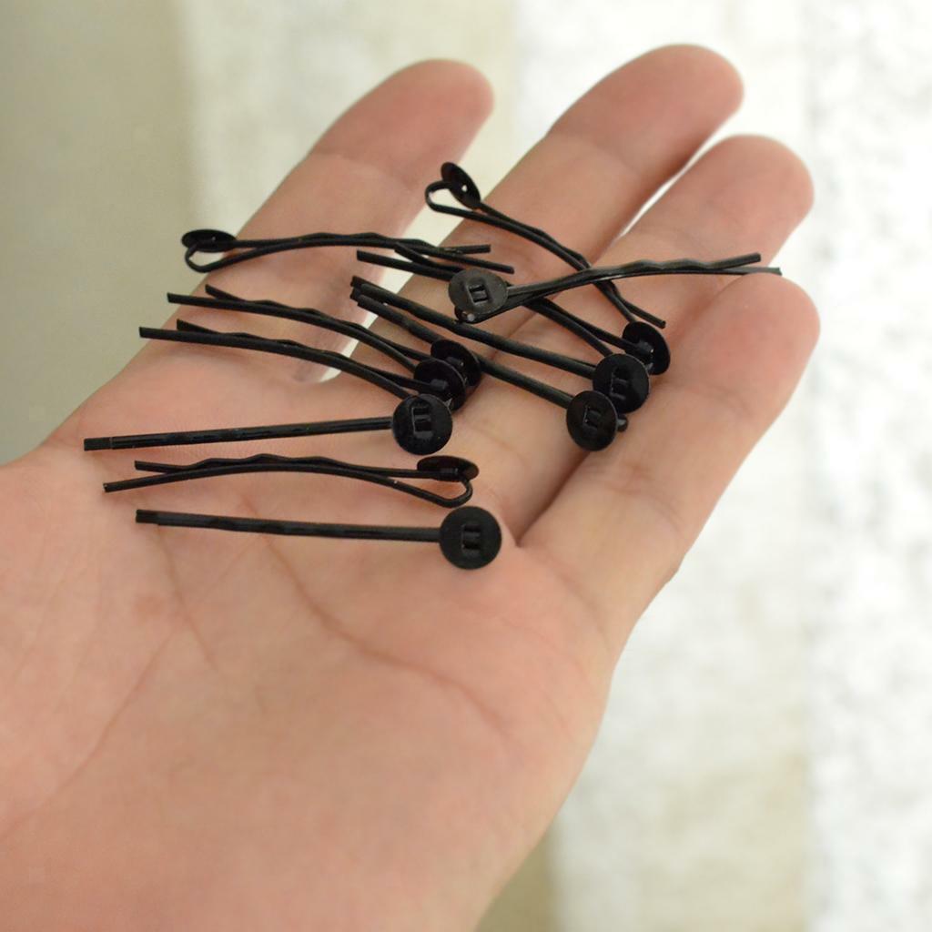 50x Black   Bezel Tray   Pin DIY Jewelry Making Findings