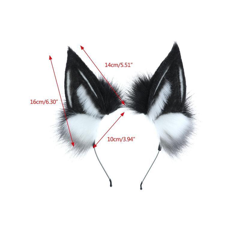 Simulation Wolf Ear Lolita Plush Hair Hoop Headband All-match Outdoor Activities