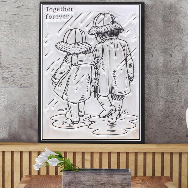Exquisite Sweet Couple Clear Silicone Stamp Decorative Transparent Stamp Seal