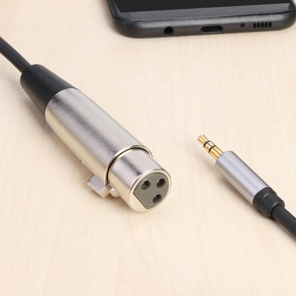 1.5m XLR 3pin Female to 3.5mm TRS Male Audio Adapter Cable for Microphone