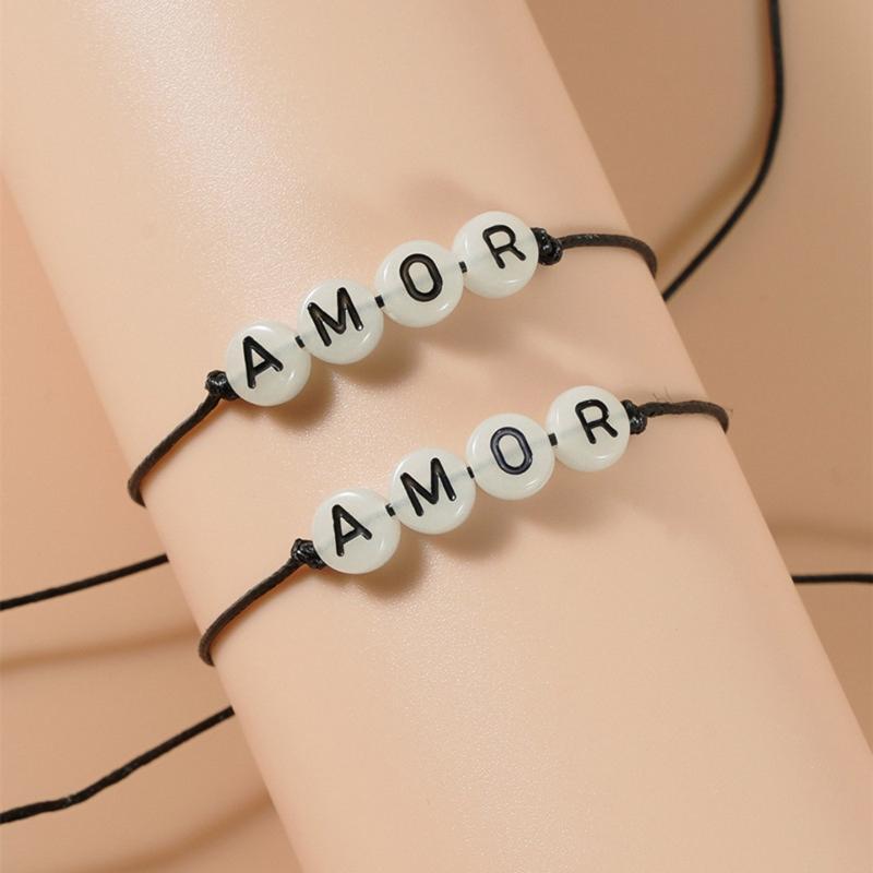2x Pinky Promise Bracelets Friendship Couple Matching Bracelet Luminous Gift