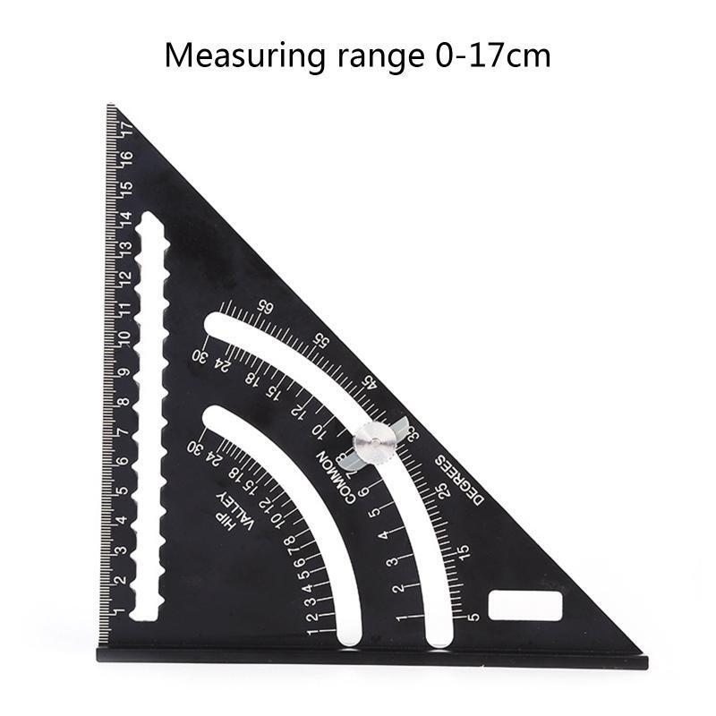 7" Metric Angle Protractor Triangle Ruler Woodworking Line Ruler Measuring Gauge