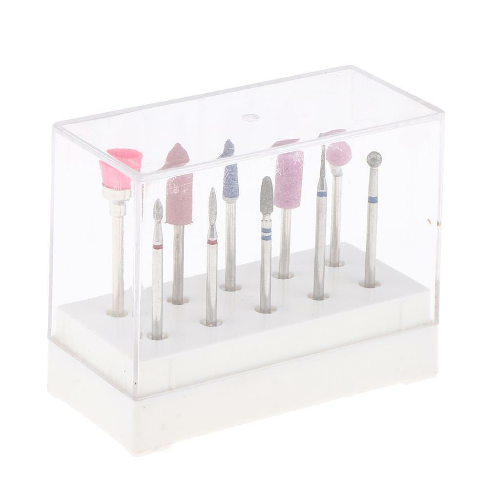 10pcs Quartz Nail Files Drill  Manicure Grinding Buffing Head Brush Set