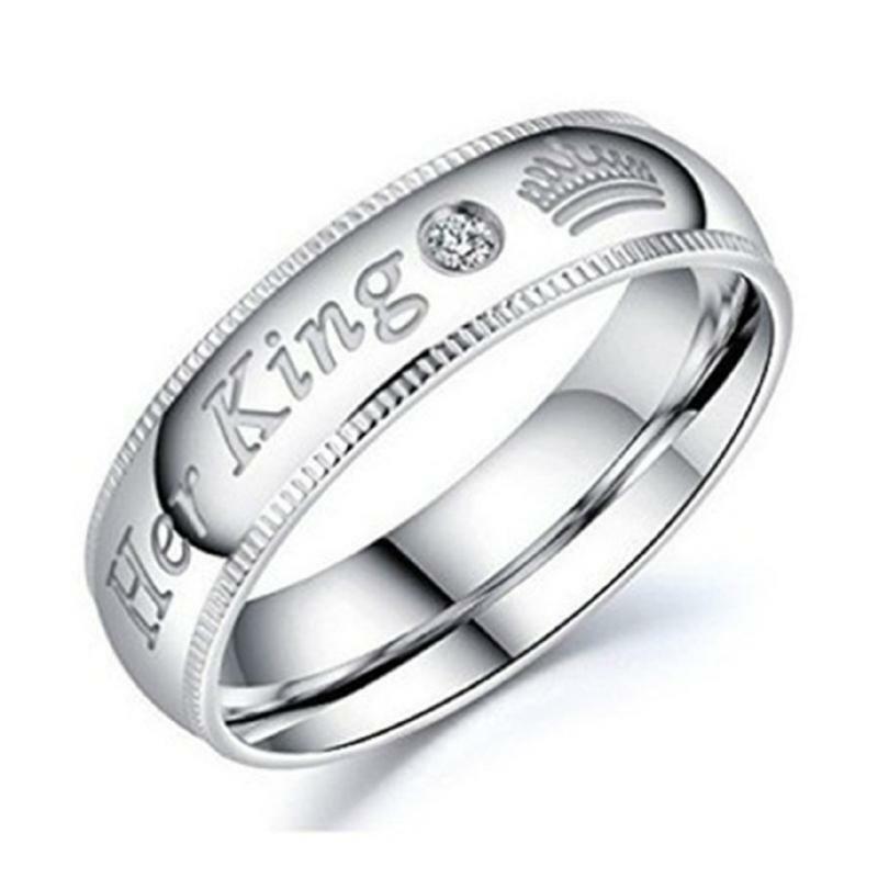 Her King and His Queen Alloy Ring Set Romantic Jewelry Ring Anniversary Gifts