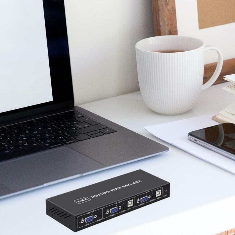 USB Switch 2 In 1Out VGA KVM Docking Station Switch Selector Printer Sharing Hub
