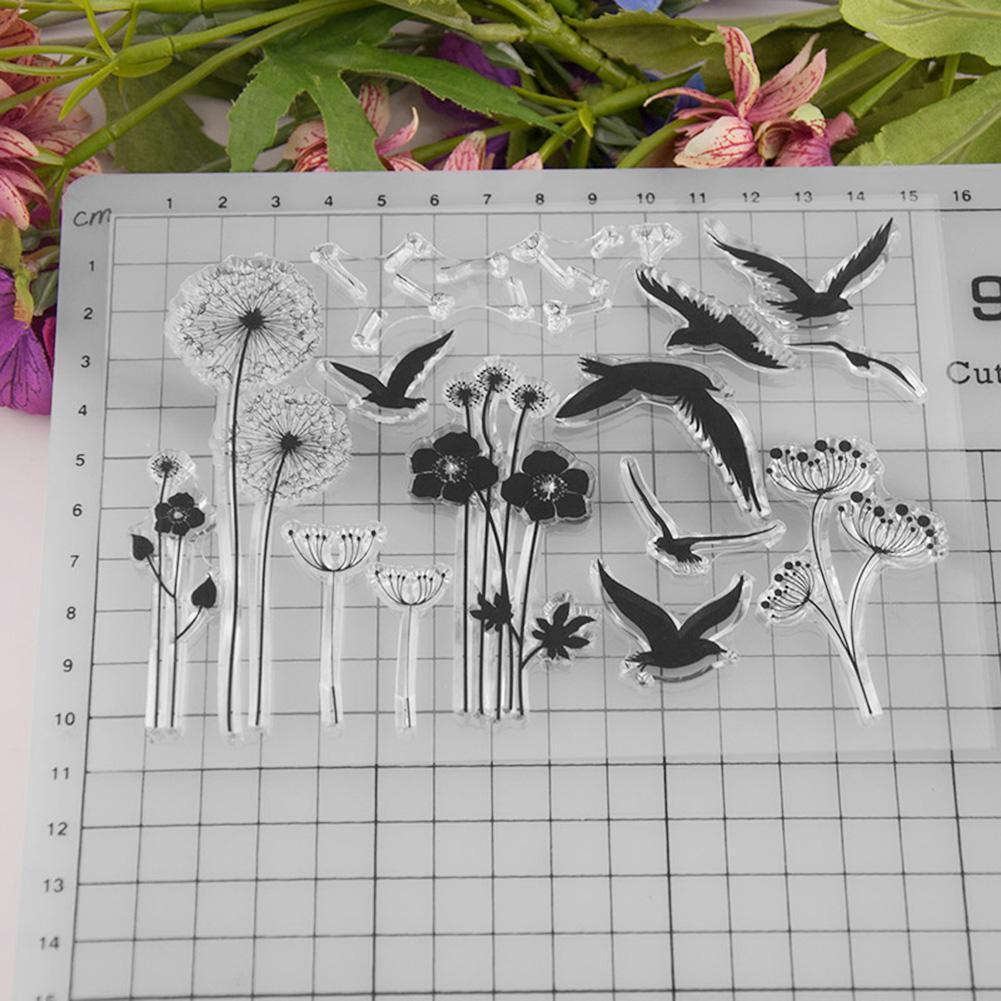 DIY Flowers Birds Silicone Clear Stamps Scrapbook/Photo Album Craft Decor