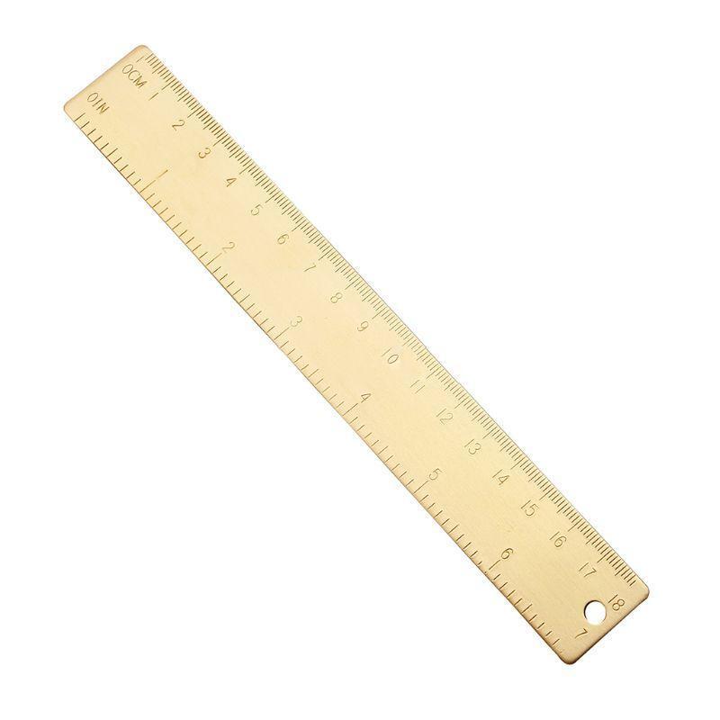 18cm Brass Ruler Bookmark Label Book Mark Cartography Painting Measuring Tool