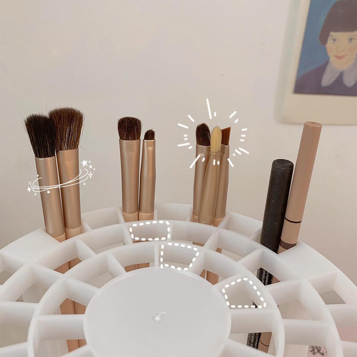Makeup Brush Storage Rack Large Capacity Display Stand Holder Desk Stand for