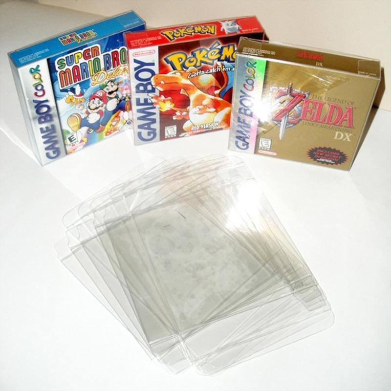 10PCS/lot for GB GBA GBC Box Clear Plastic Box Protectors Sleeve Video Game Boxe