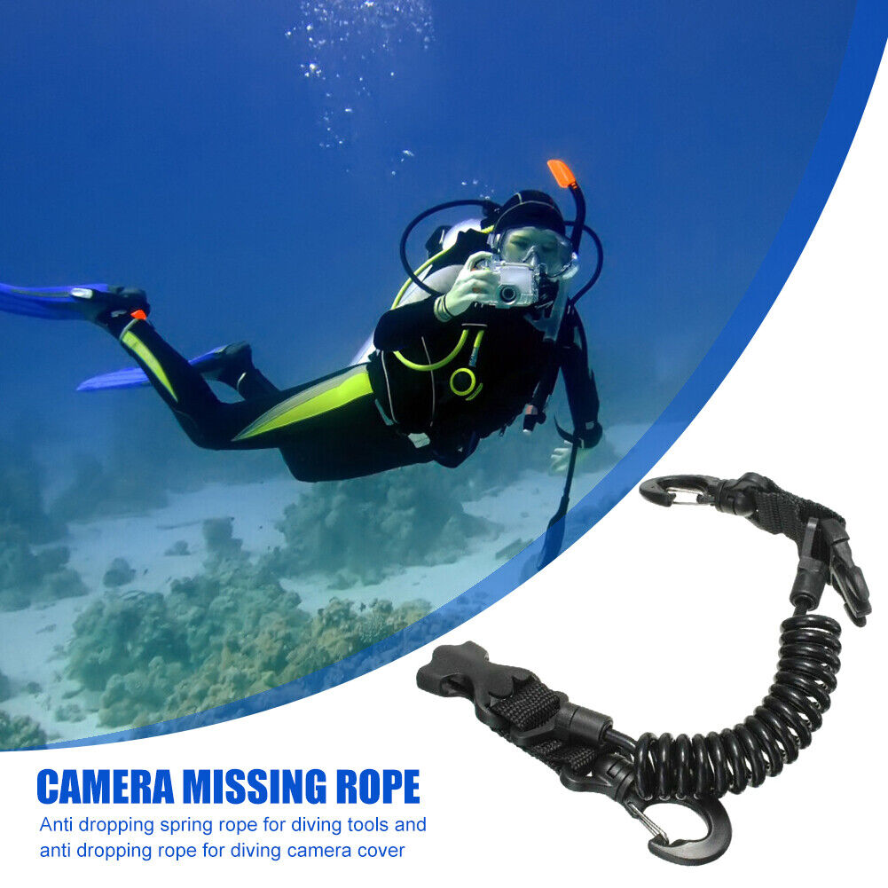 Scuba Diving Camera Anti-lost Spring Coil Lanyard Underwater Spiral Rope
