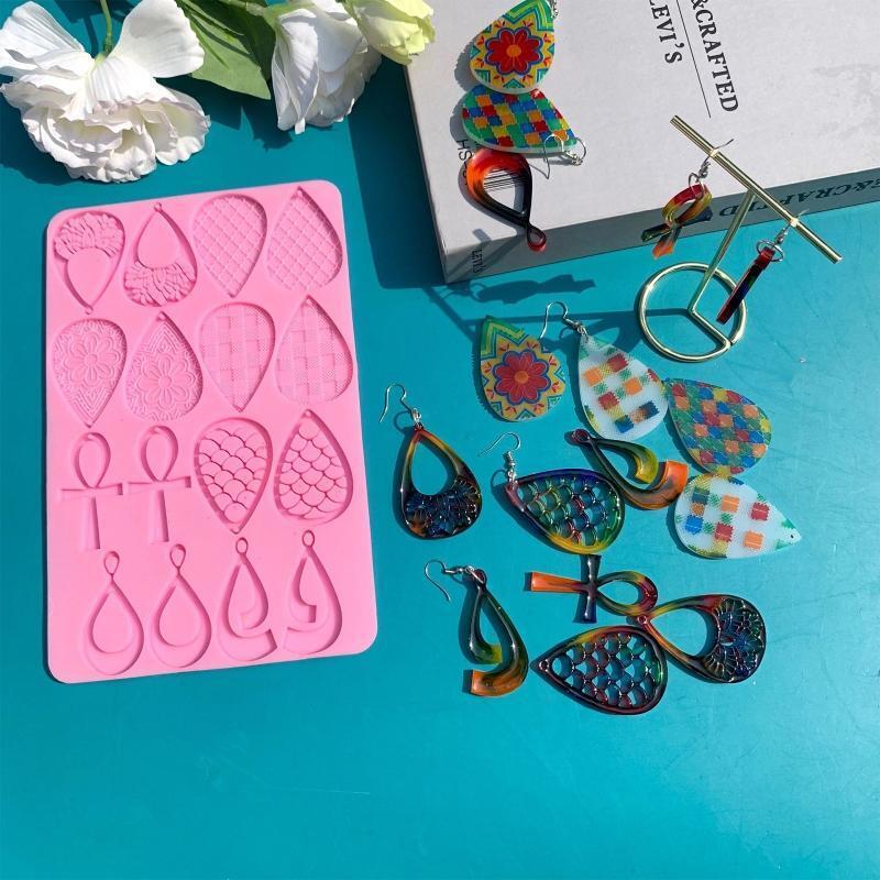 Flower Shape Earring Silicone Mold for Women Girl DIY Jewelry Pendant Supply
