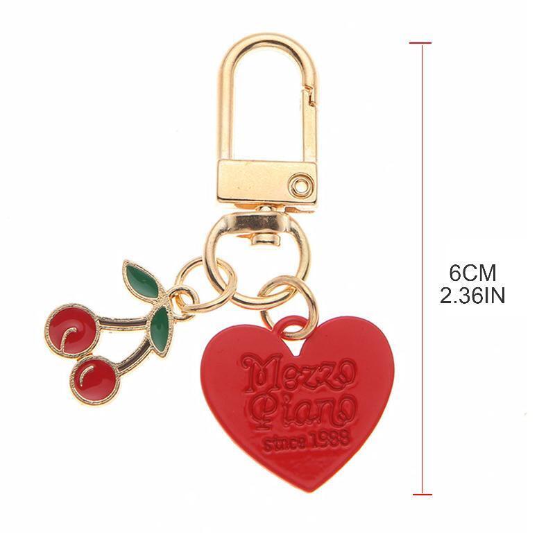 Alloy Key Chain Durable Anti Deformed Exquisite Cherry and Heart Shaped Pendant