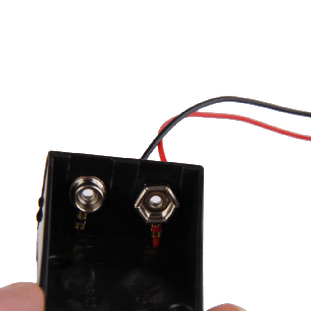 5PCS Single Slots 1x 9V Battery Clip Holder Case Box with Wire Leads DIY