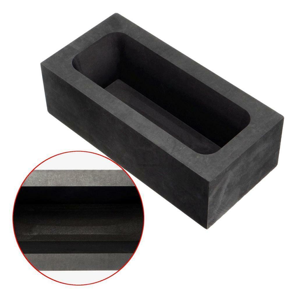 Set of 2 High Purity Graphite Ingot Mold Smelting Tool Jewelry Making Black