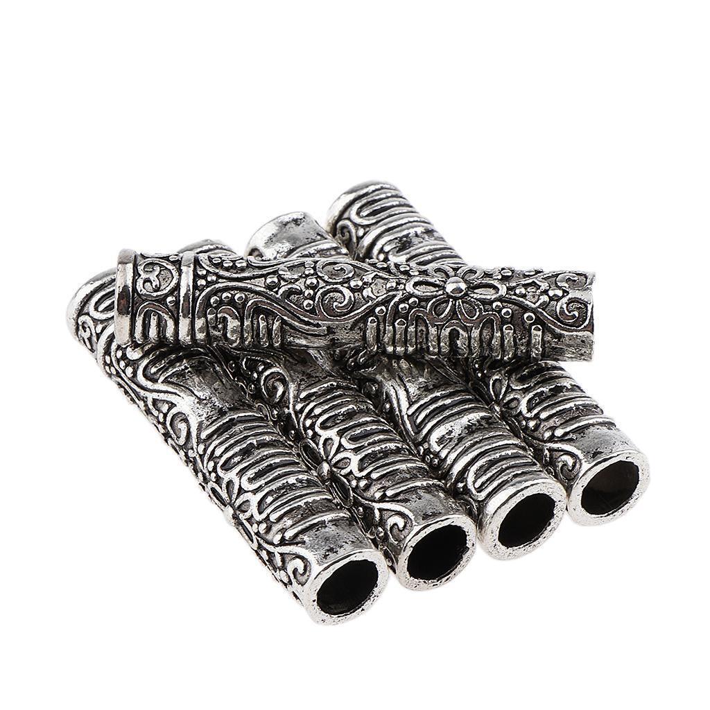 5x Long Hair Cuffs Alloy Dreadlock Beads For DIY Hairstyle Braids Ponytail
