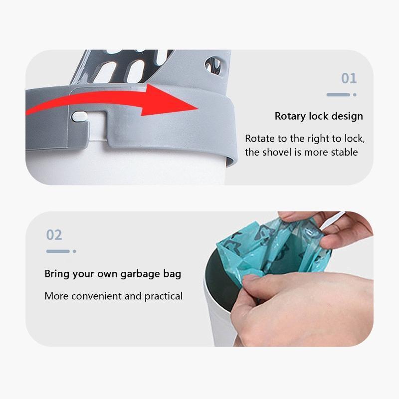 Cat Litter Scooper Deep Shovel with Detachable Waste Bucket Poop Bags Bundle