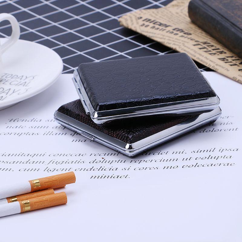 Leather Cigarette Case Personalized Creative 20 Sticks with Rubber Band Gift Box