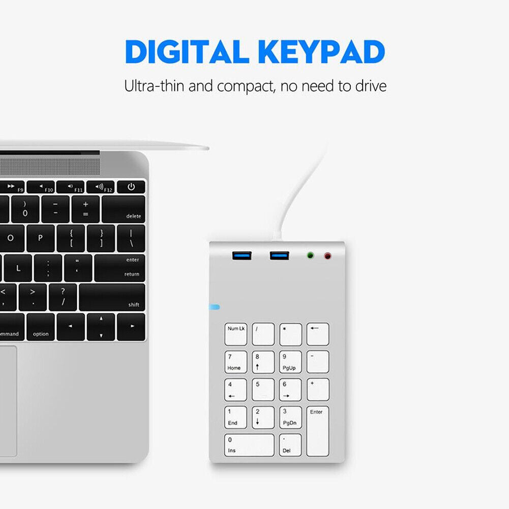 18 Key Numeric Keypad Numpad USB HUB Digital Keyboard for Laptop Desktop PC