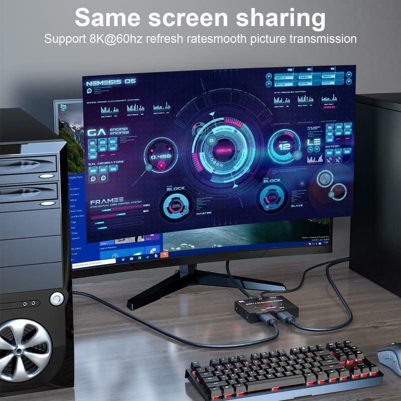 DisplayPort 8K DP 1.4 Switch Bi-Direction 8K@30Hz 4K@120Hz Splitter Converter