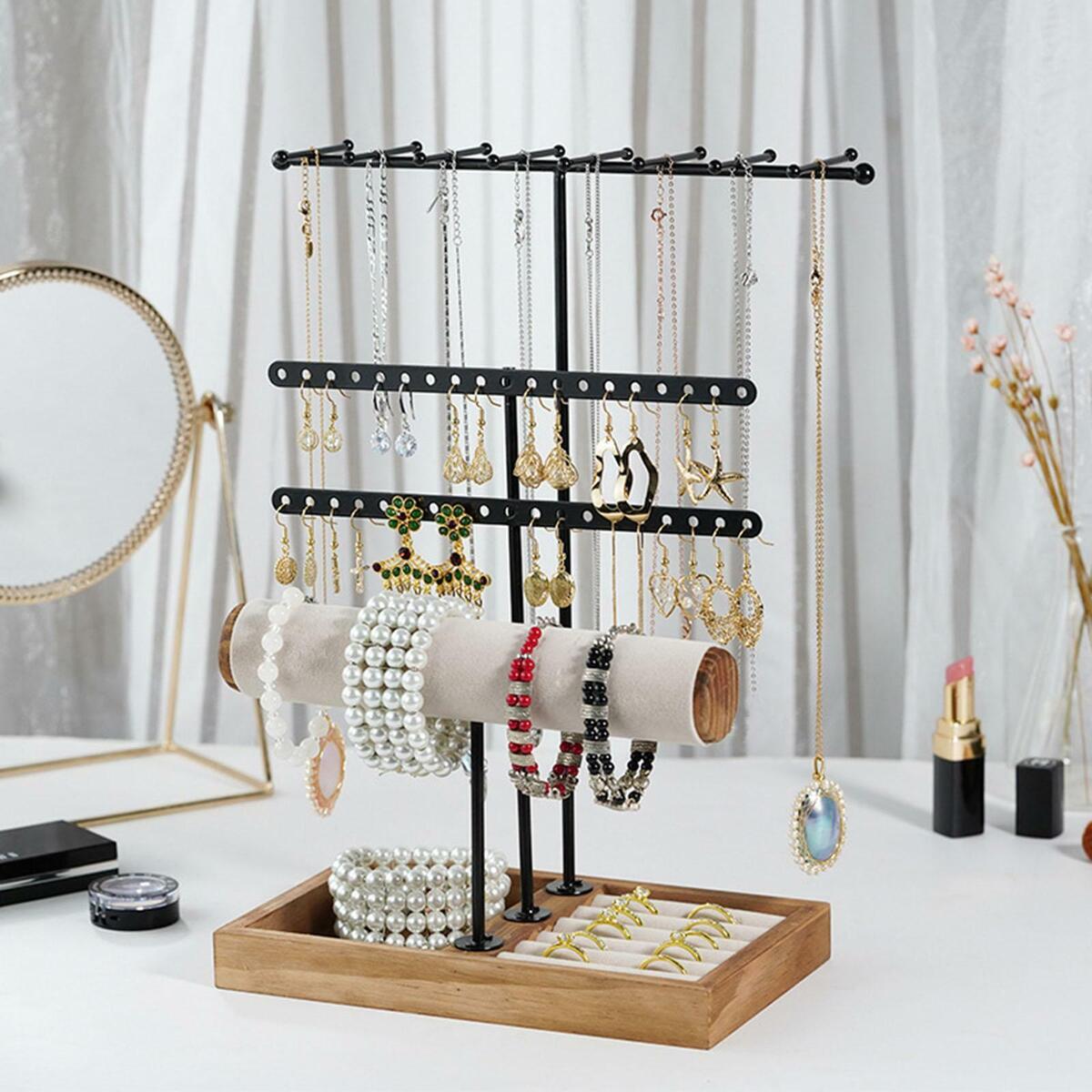 Jewelry Display Rack Velvet Tray Fashion for Ear  Dresser Shop