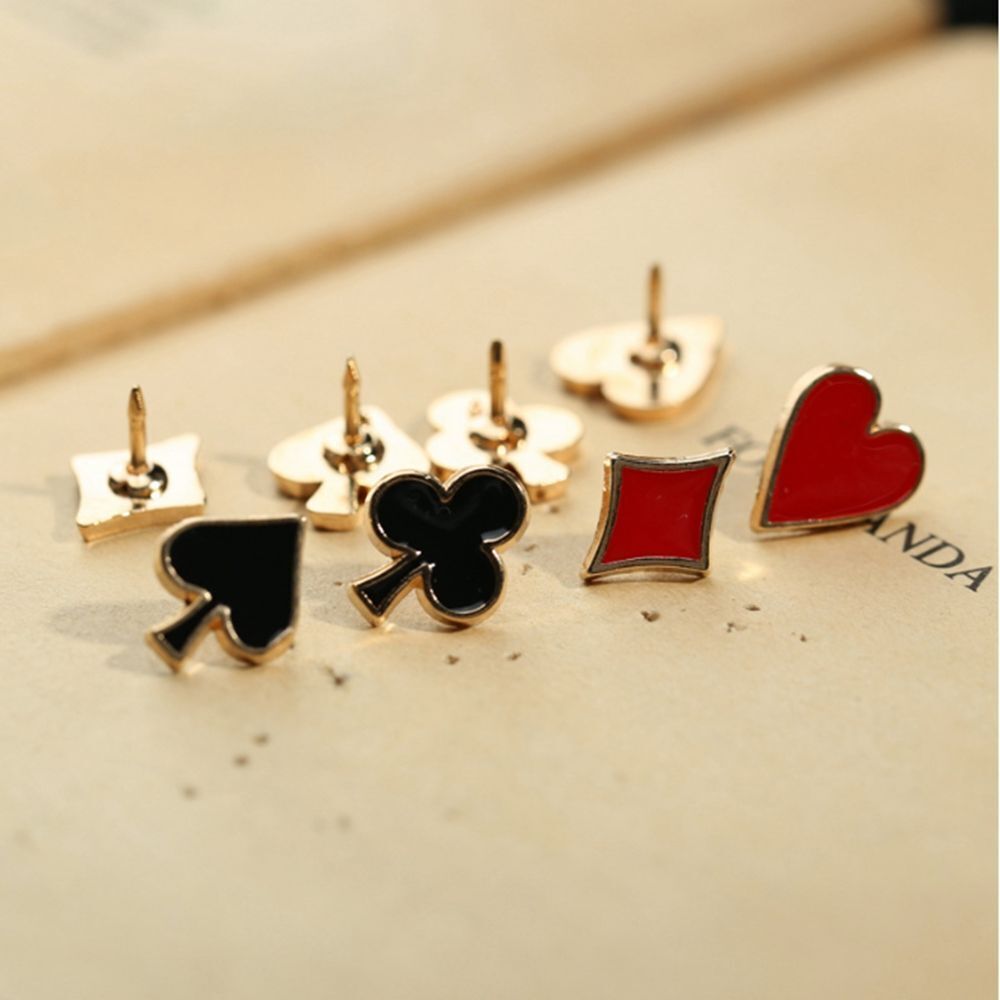 Accessories Poker Shaped Club Alloy Badges Brooches Collar Pins Boutonniere