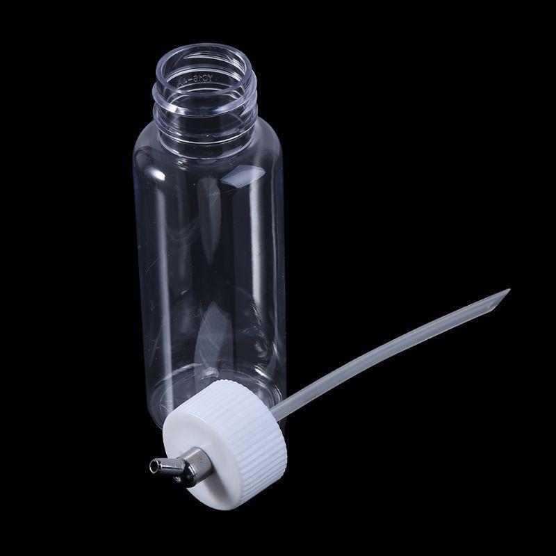 1PC Plastic 100cc Airbrush Bottles Jars Lid Adapter Dual-Action Siphon Feed New