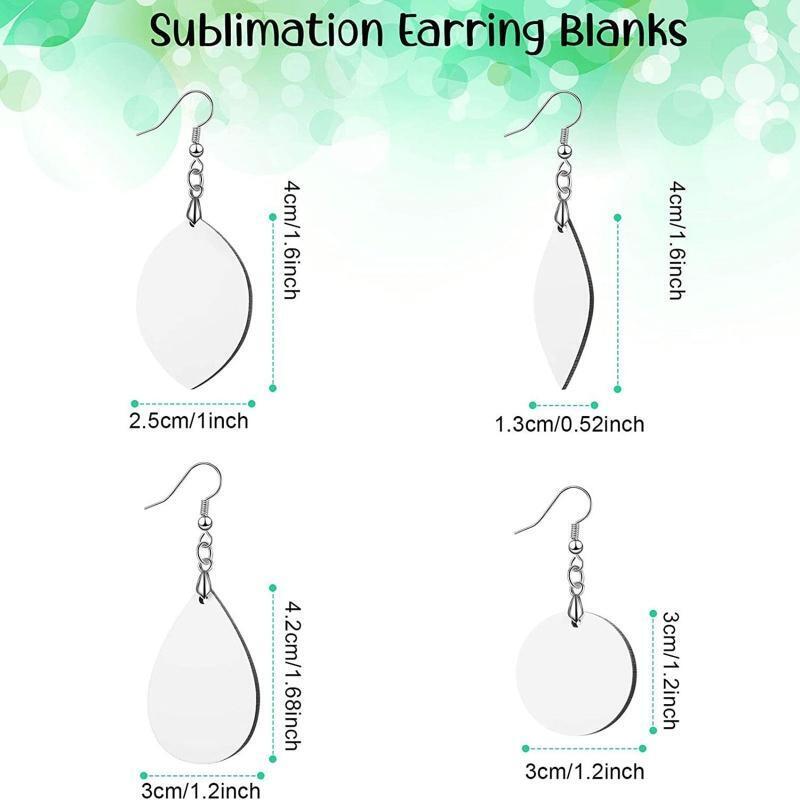 32Pieces/Set Heat Transfer Teardrop Earring Sublimation Blank Earring DIY Making