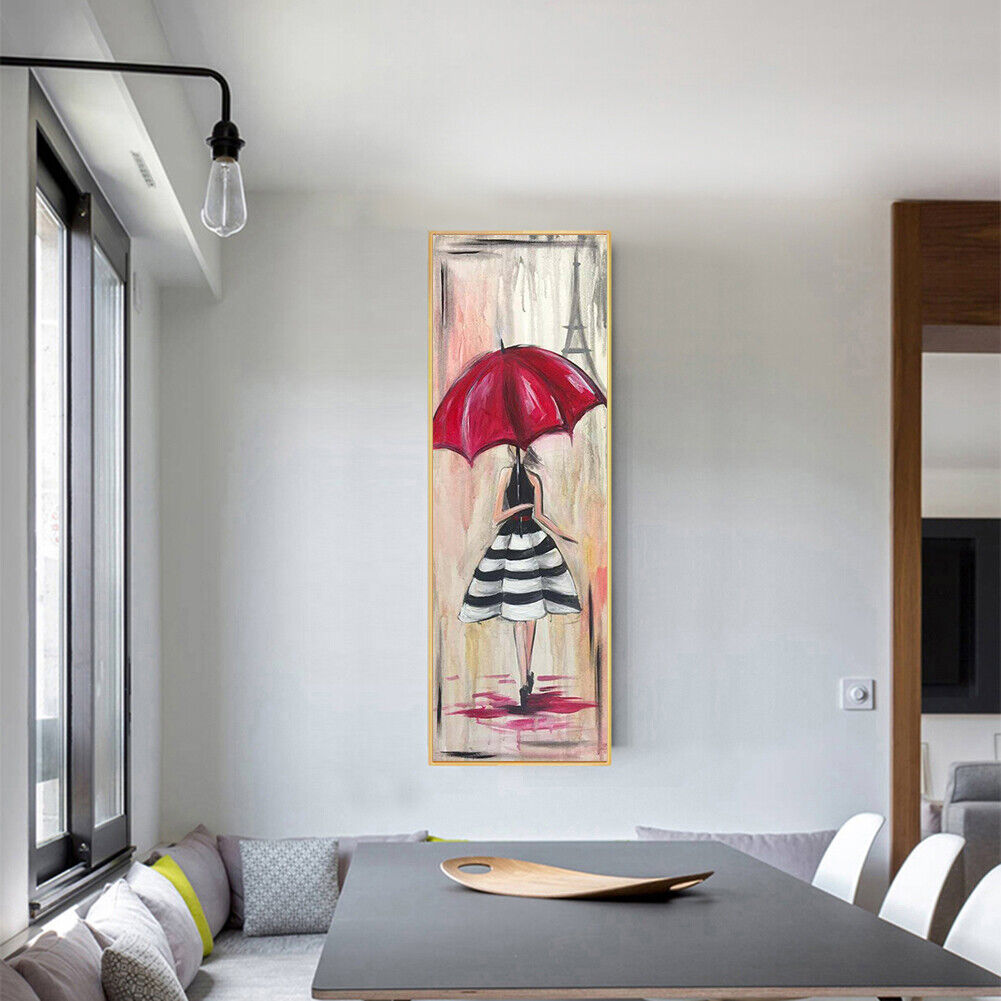 Girl with Umbrella 5D DIY Full Round Drill Diamond Painting Mosaic Wall Art