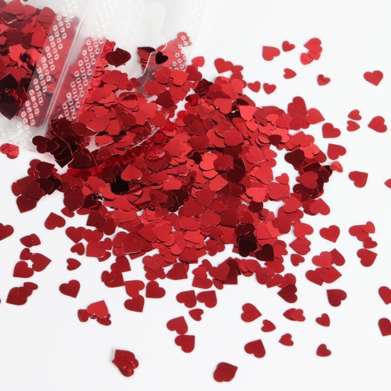 12 Color Holographic PET Glitter Flakes Heart Nail Art Decorations Glitter Flake