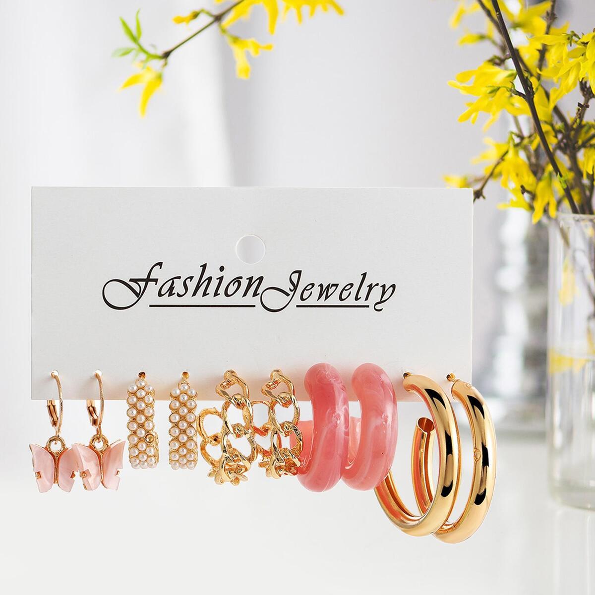 5 Pairs  Earrings Set  Pendant Punk for Party Christmas Day