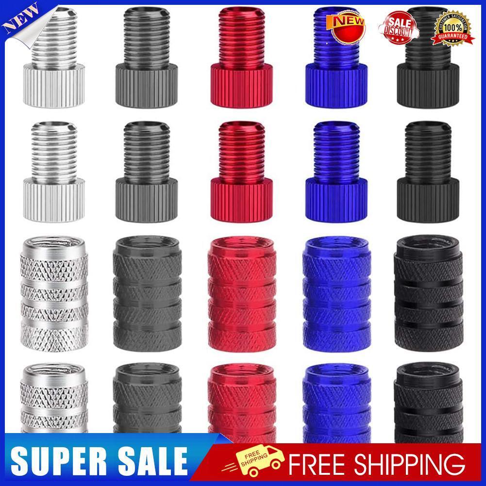 20pcs Pump Valve Adapter with Cap Bicycle Convert Presta to Schrader Valve