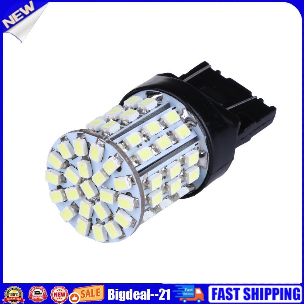 2X T20 W21W 7443 7440 LED 64-SMD 1206 Tail Stop Brake Light Bulb Lamp White