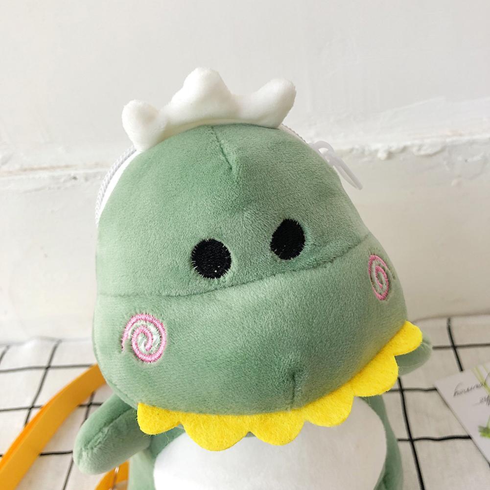 Women Cute Dinosaur Plush Satchel Mini Shoulder Money Phone Bags (Green)