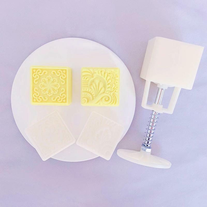 50g Square Mooncake Stamps Mooncake Cutters for Mid-Autumn Festival DIY Baking