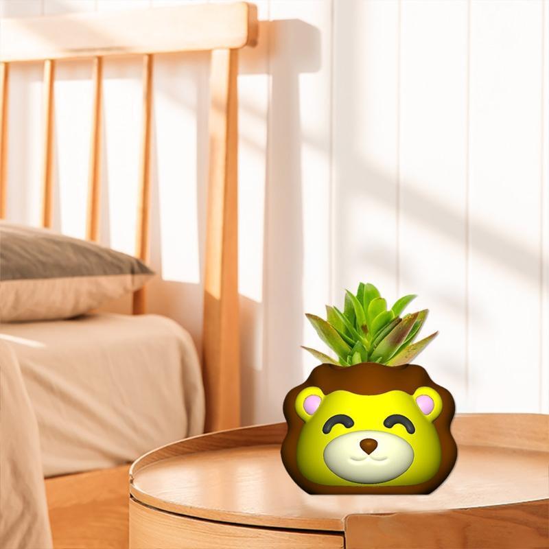 Little Lion Concrete Silicone Mold Succulent Flowerpot Clay Cement Plaster Molds