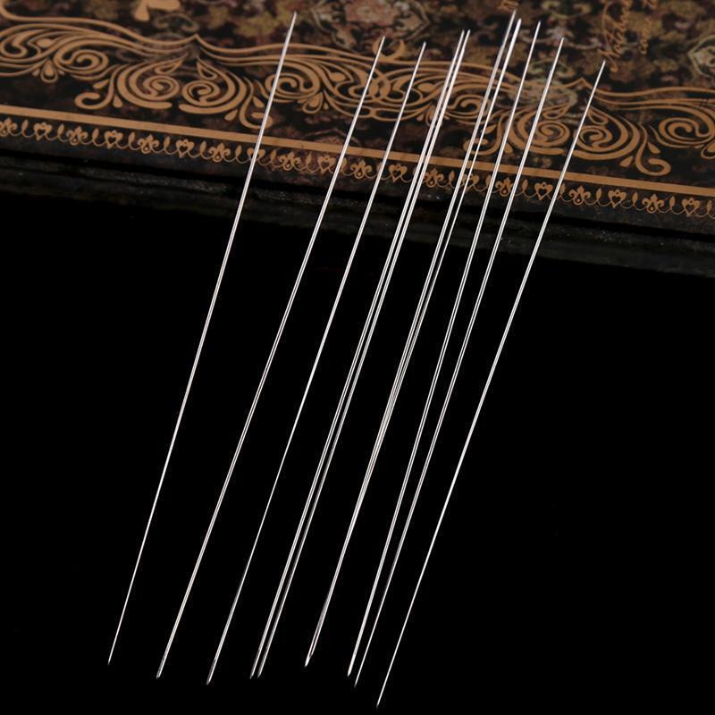 10 Pcs Big Eye Curved Beading Threading Needle DIY Bracelet Jewelry String 7.5cm