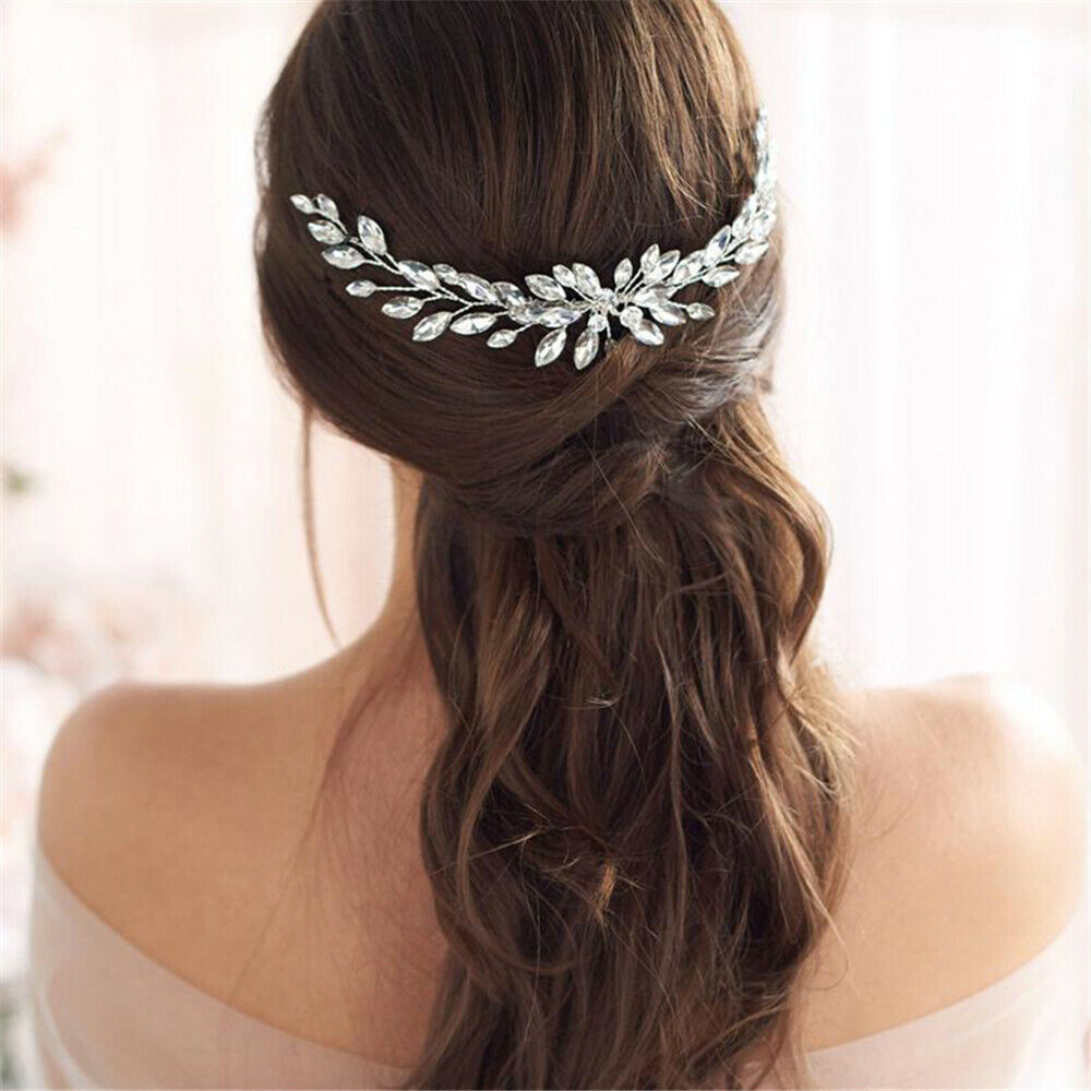 Crown Hair Combs Leaf Crystal Tiara Bridal Hair Ornaments Flower Hair Pin