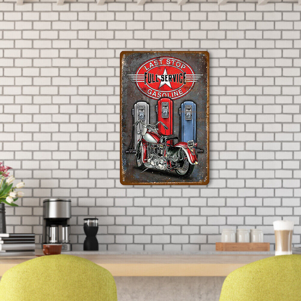 Motorcycle Repair Metal Plate Tin Plaque Bar Pub Wall Art Sign Decoration