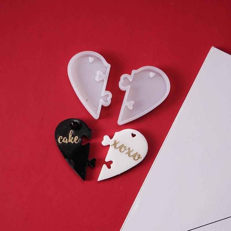 Lovers Love Pendant Mould Crystal Epoxy Silicone Mould Heart to Heart Mould