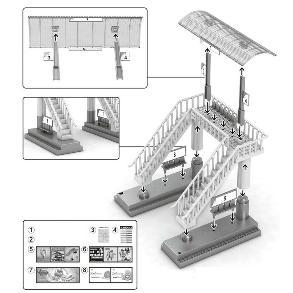 1/87  Station Architectural  for Micro Landscape Railroad Railway